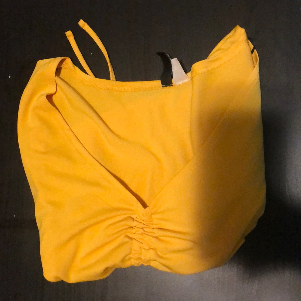 yellow drawstring top